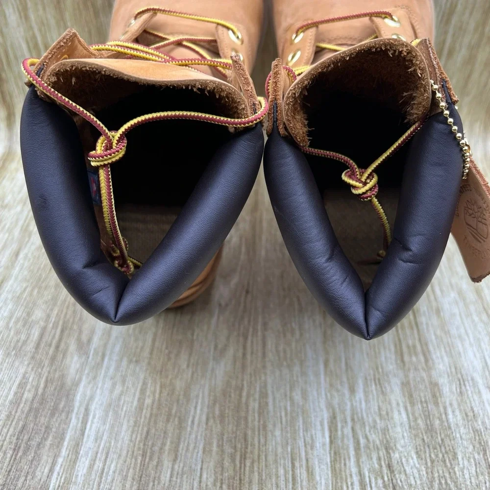 Timberland 6-Inch Premium Waterproof Boots Men's Size 10 Wheat Nubuck Shoes